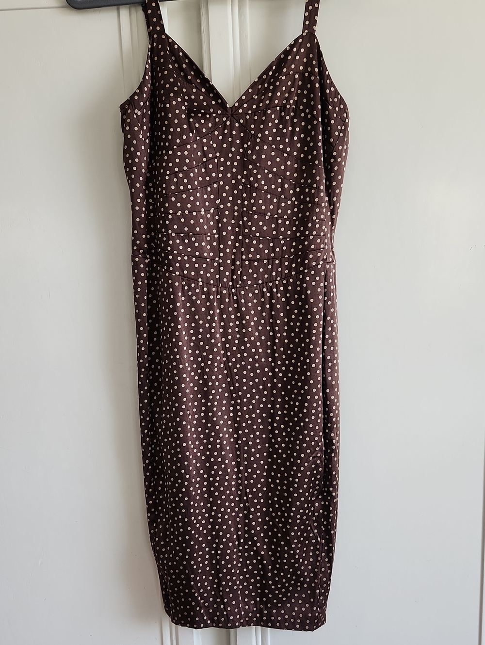 Arden B 100% Silk Brown Polka Dot Midi Dress